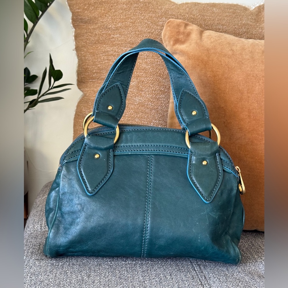 Marc by Marc Jacobs Green Leather Top-Handle Satchel with Gold Hardware - Picture 4 of 16